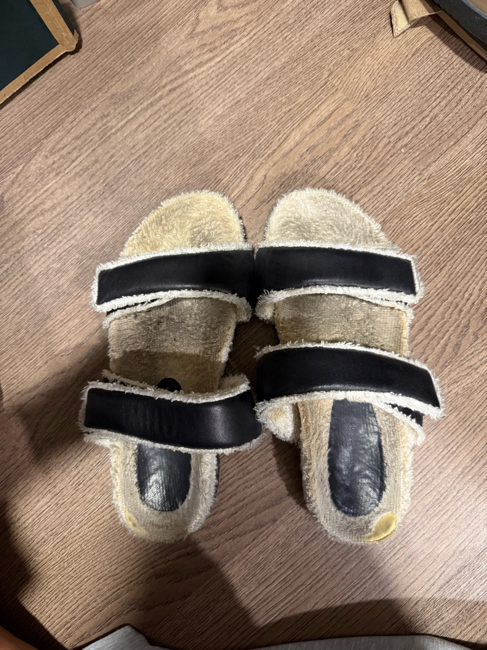Gia Borghini Black and Cream Women’s Slide Sandals